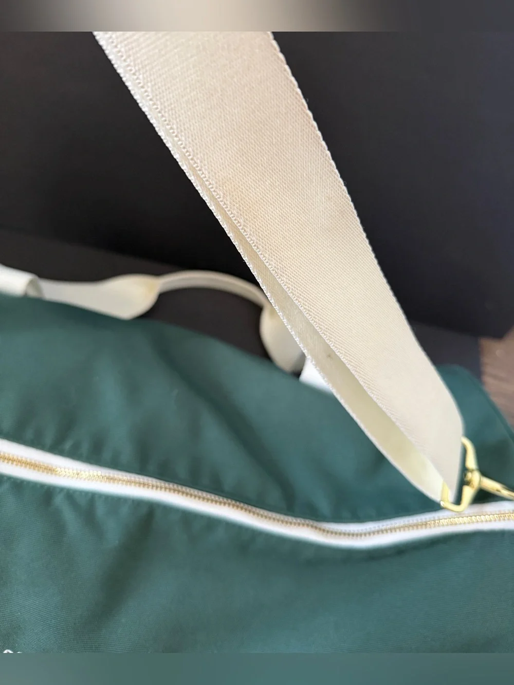 Wilson Green Canvas Duffel Bag with White Straps
